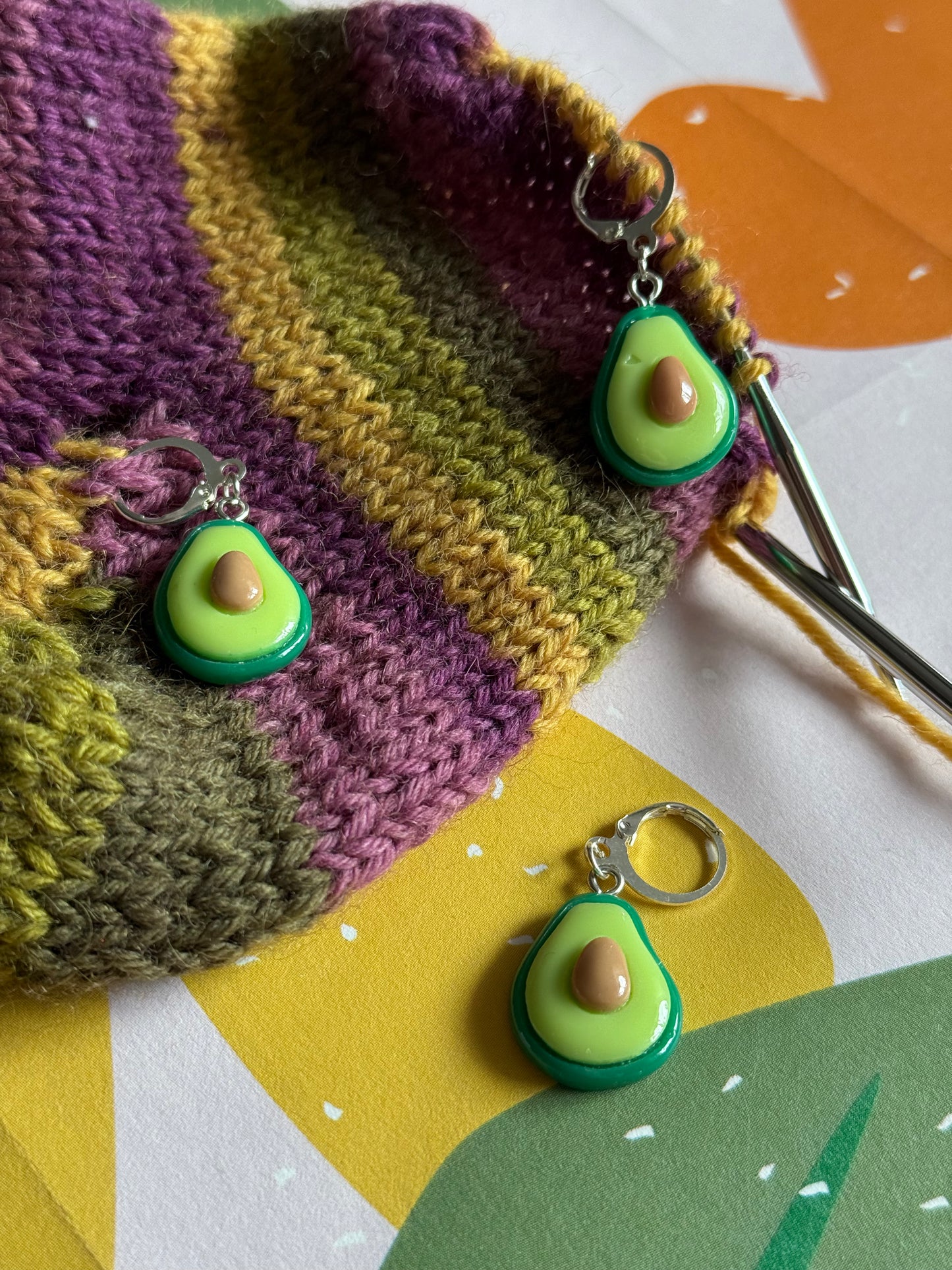 Avocado stitch markers