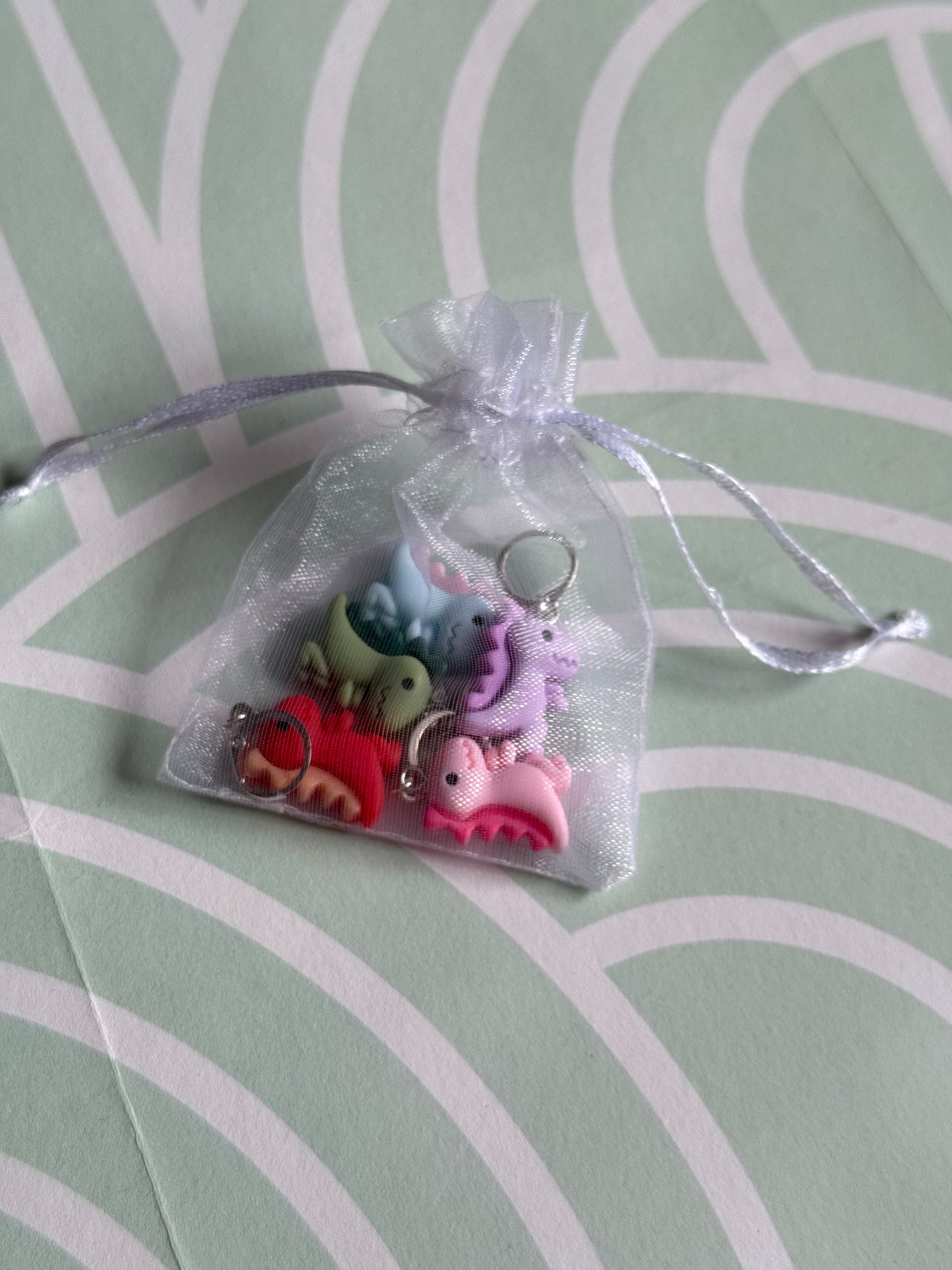 Dinosaur stitch marker